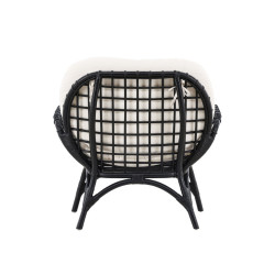 Fauteuil confort en rotin noir VAINA