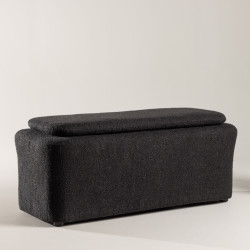 Pouf design en tissu noir LAURY