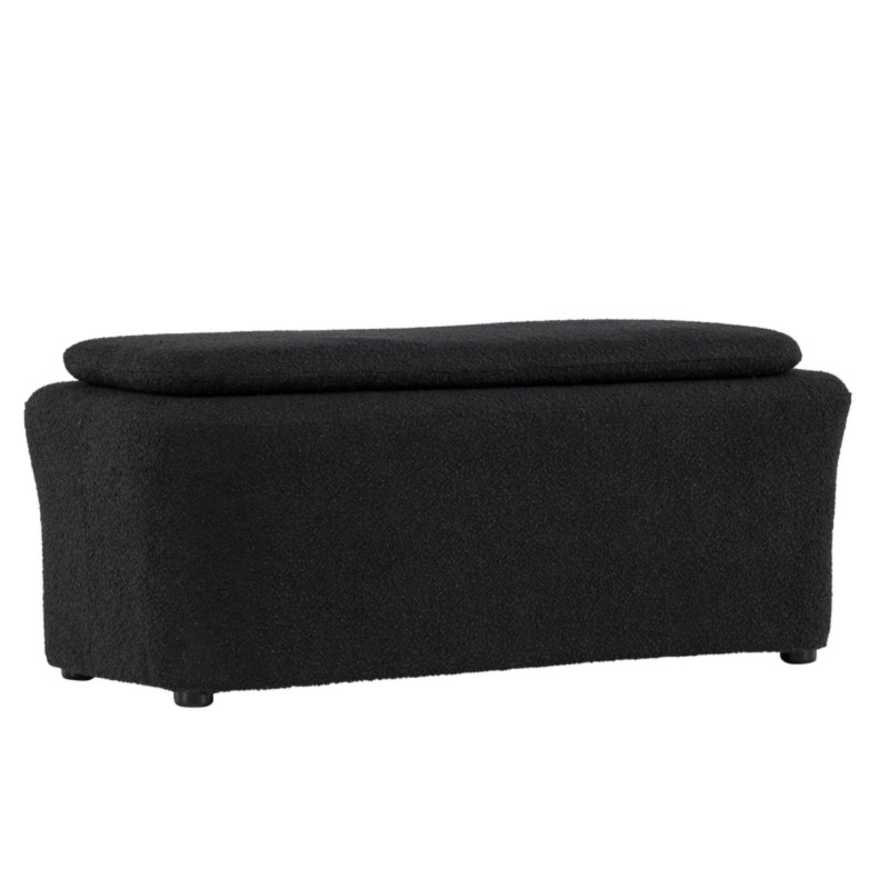 Pouf design en tissu noir LAURY