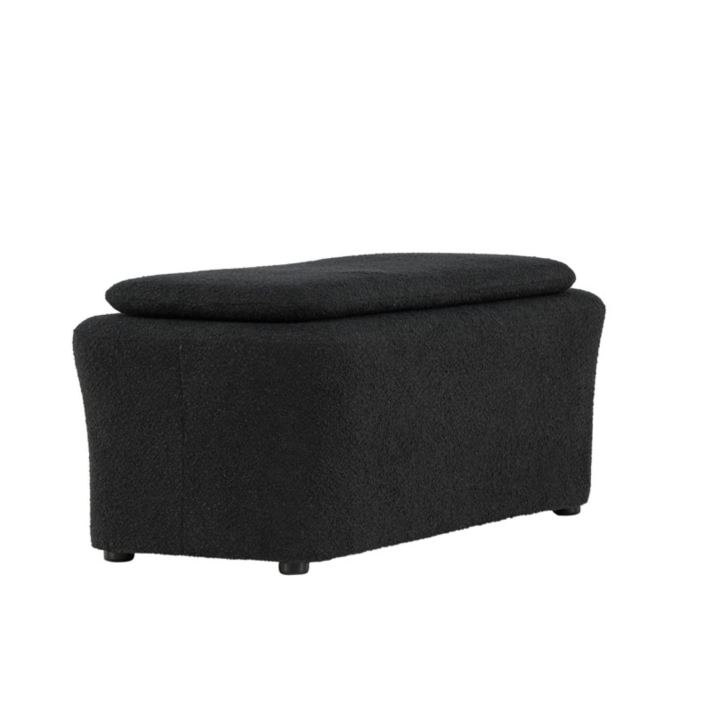 Pouf design en tissu noir LAURY