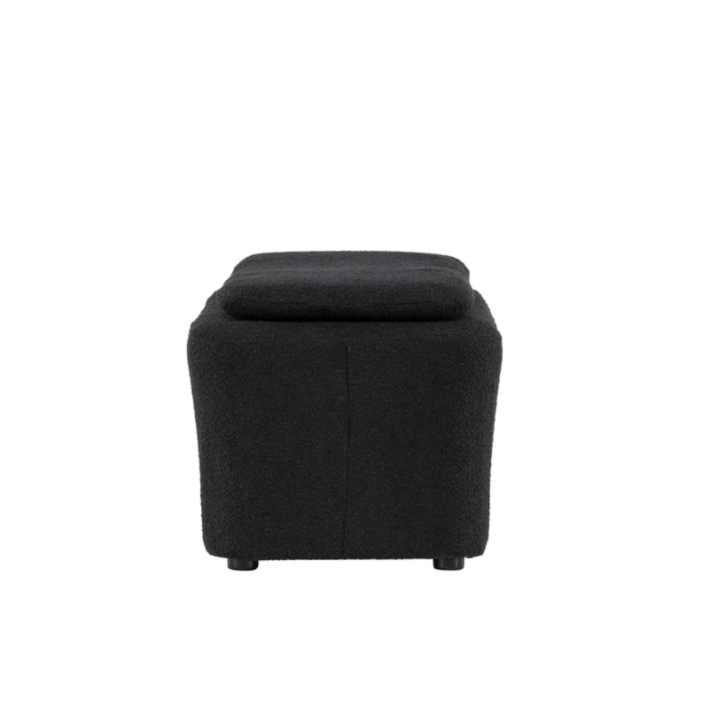 Pouf design en tissu noir LAURY