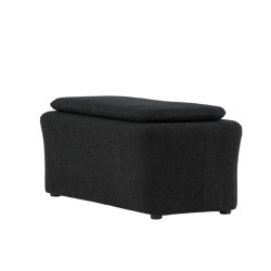 Pouf design en tissu noir LAURY