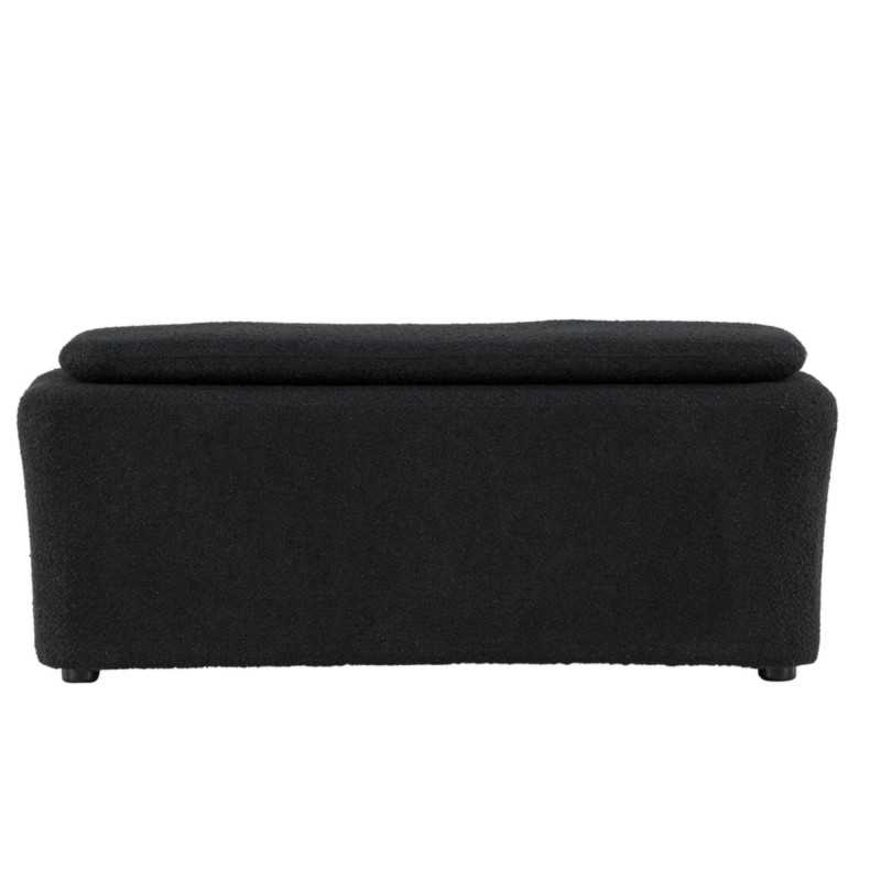 Pouf design en tissu noir LAURY