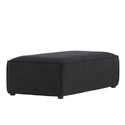 Pouf rectangulaire en tissu noir GILLY