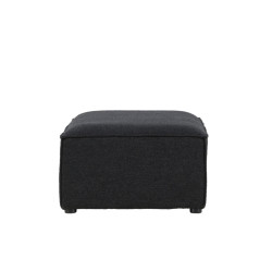 Pouf rectangulaire en tissu noir GILLY