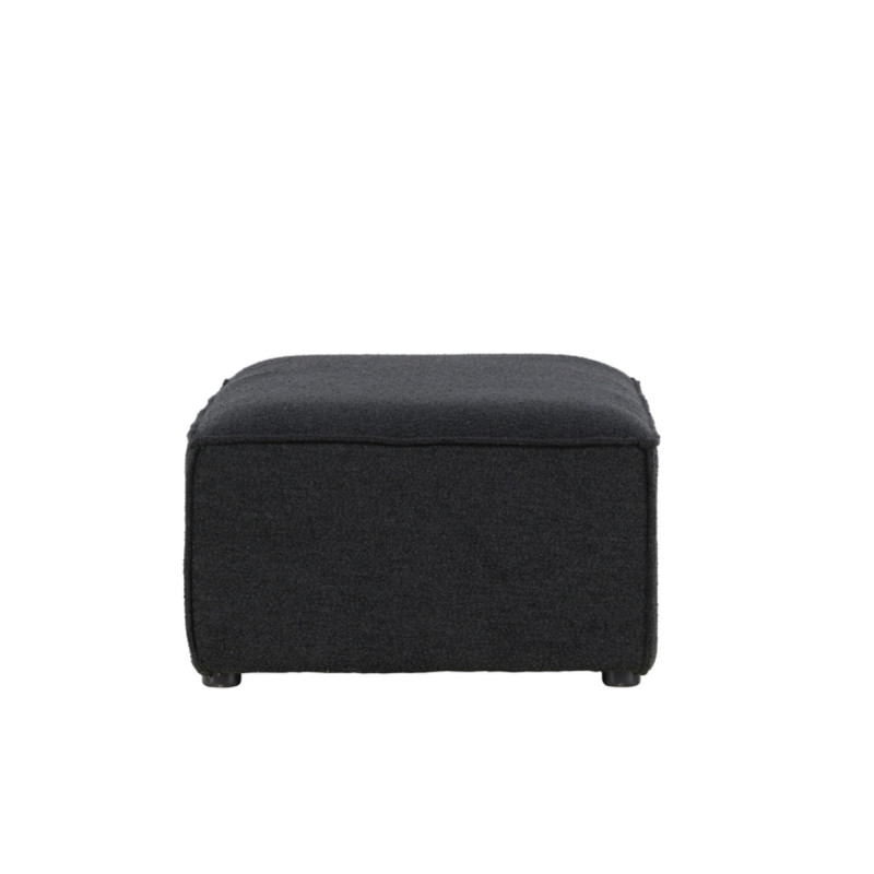 Pouf rectangulaire en tissu noir GILLY