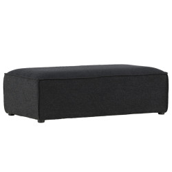 Pouf rectangulaire en tissu noir GILLY