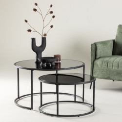 Set de 2 tables basses rondes modernes TWYL