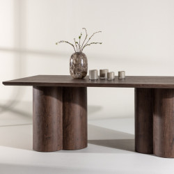 Table à manger en bois marron 100x210cm OSLO