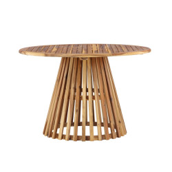 Table à manger d'extérieur ronde en acacia 120cm OWAN