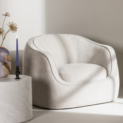 Fauteuil moderne en tissu gris clair MALO