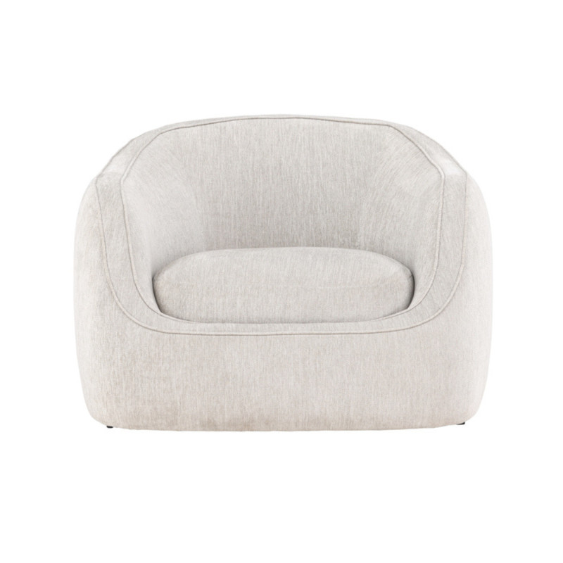 Fauteuil moderne en tissu gris clair MALO