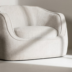 Fauteuil moderne en tissu gris clair MALO