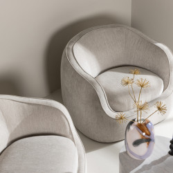 Fauteuil moderne en tissu gris clair MALO