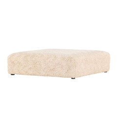 Pouf design en tissu bouclé beige ALFY