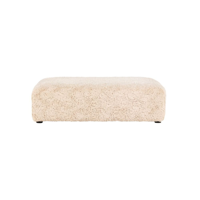 Pouf design en tissu bouclé beige ALFY