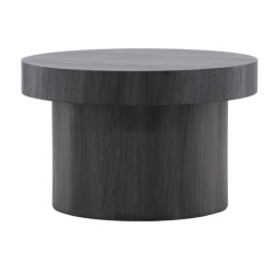 Table d'appoint ronde en bois noir 80cm MALUMA