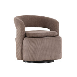 Fauteuil relax en tissu marron LAURA