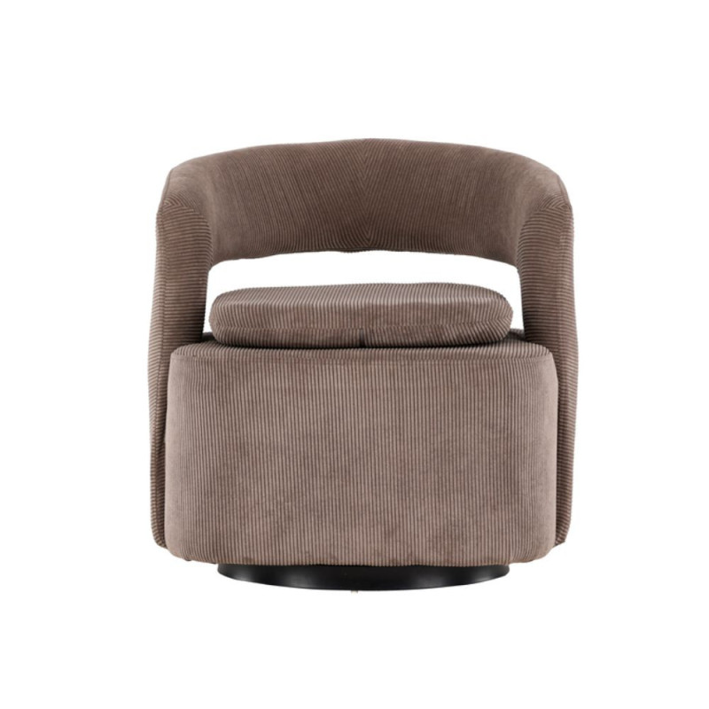 Fauteuil relax en tissu marron LAURA