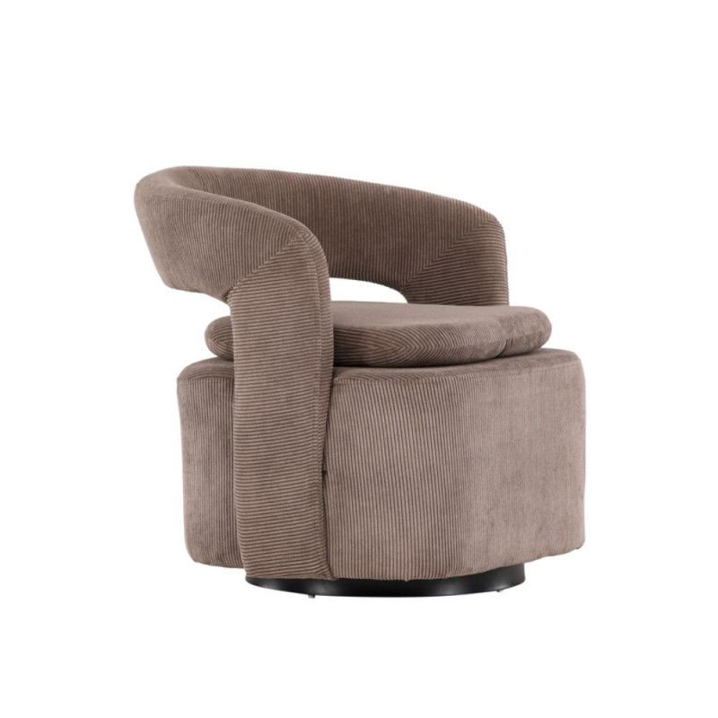 Fauteuil relax en tissu marron LAURA