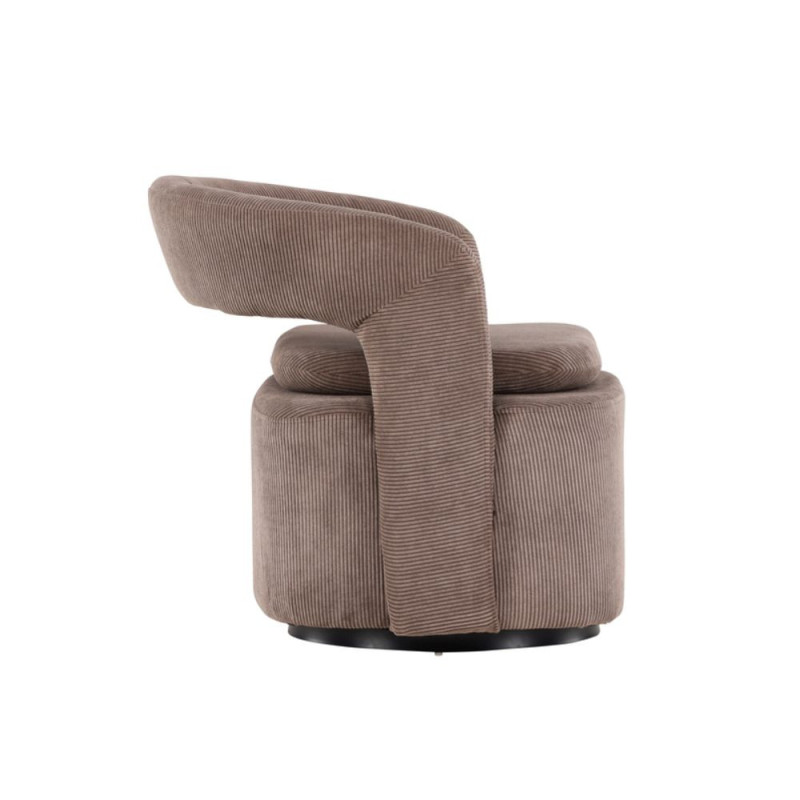 Fauteuil relax en tissu marron LAURA