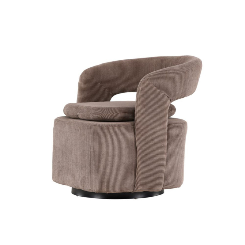 Fauteuil relax en tissu marron LAURA