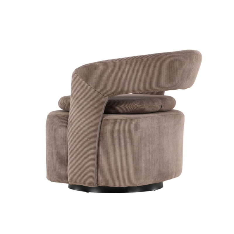 Fauteuil relax en tissu marron LAURA