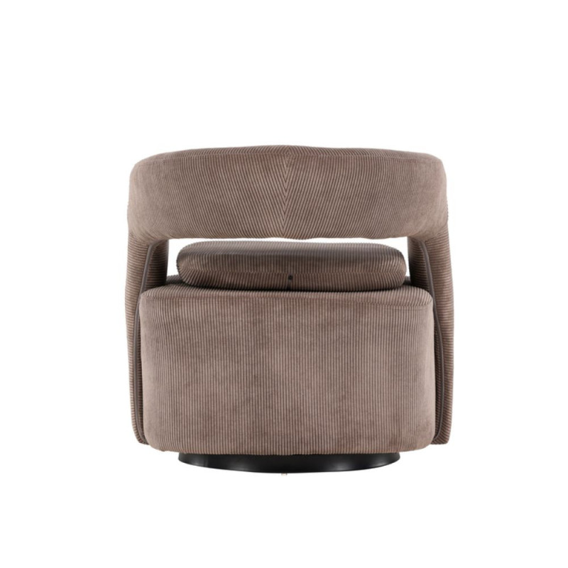 Fauteuil relax en tissu marron LAURA