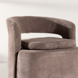 Fauteuil relax en tissu marron LAURA