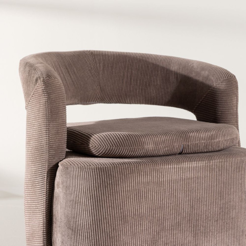 Fauteuil relax en tissu marron LAURA