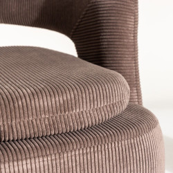 Fauteuil relax en tissu marron LAURA