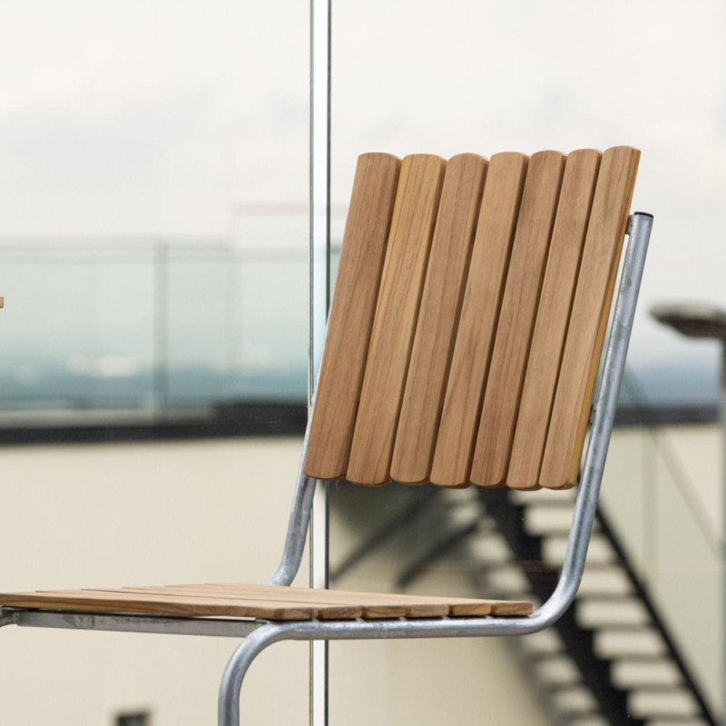 Chaise d'extérieur en bois et métal MODA