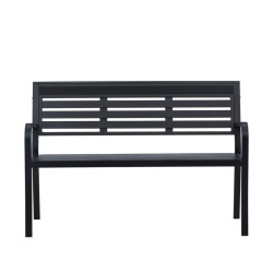 Banc d'extérieur noir en aluminium 120cm ELVA