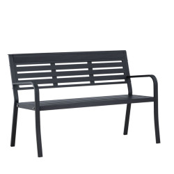 Banc d'extérieur noir en aluminium 120cm ELVA