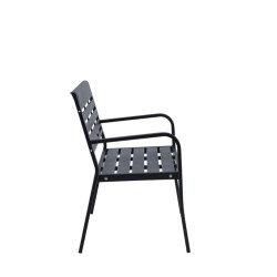 Banc d'extérieur noir en aluminium 120cm ELVA