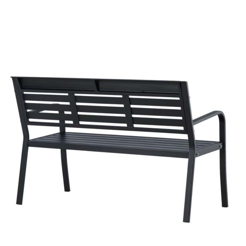 Banc d'extérieur noir en aluminium 120cm ELVA