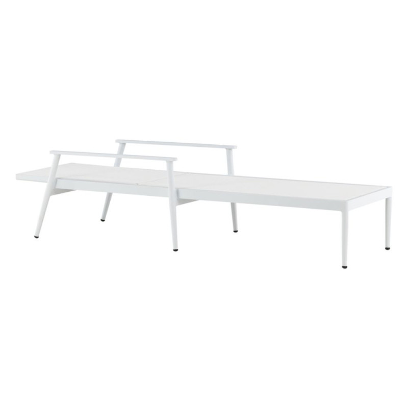 Lot de 2 transats en aluminium blanc TREIZIA