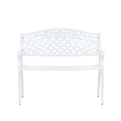 Banc d'extérieur blanc en aluminium 95cm EZRA