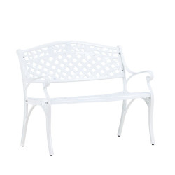 Banc d'extérieur blanc en aluminium 95cm EZRA