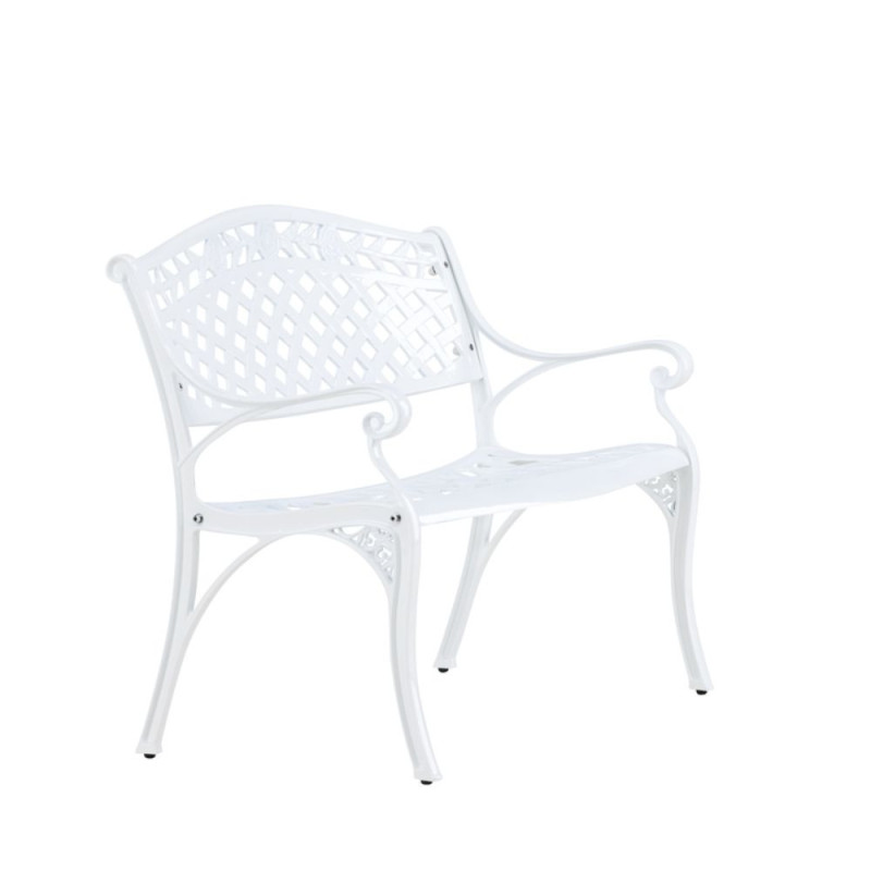 Banc d'extérieur blanc en aluminium 95cm EZRA