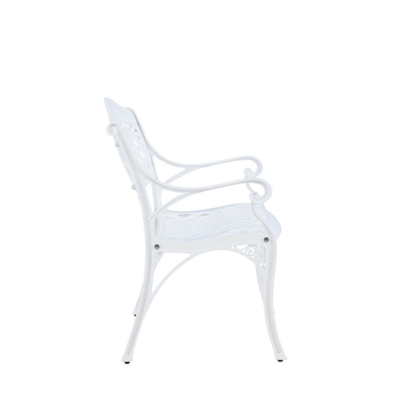 Banc d'extérieur blanc en aluminium 95cm EZRA