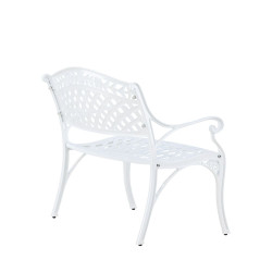 Banc d'extérieur blanc en aluminium 95cm EZRA