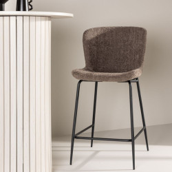 Tabouret de bar en tissu bouclé MODETA