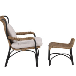 Chaise longue d'extérieur bohème avec coussin ZURI