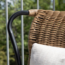 Chaise longue d'extérieur bohème avec coussin ZURI