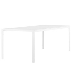 Table à manger d'extérieur blanche 75x205cm SALLY