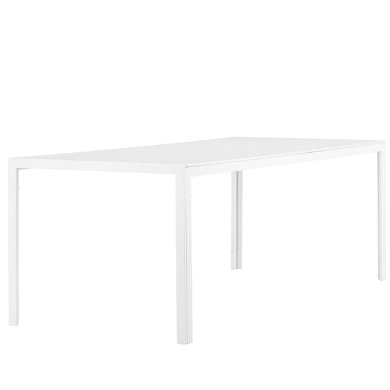 Table à manger d'extérieur blanche 75x205cm SALLY