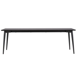 Table à manger noire en bois et métal 75x230cm CELIA
