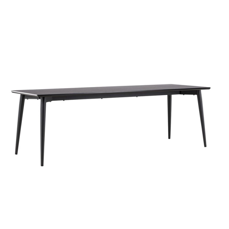 Table à manger noire en bois et métal 75x230cm CELIA