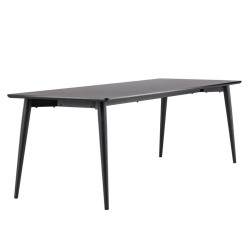 Table à manger noire en bois et métal 75x230cm CELIA